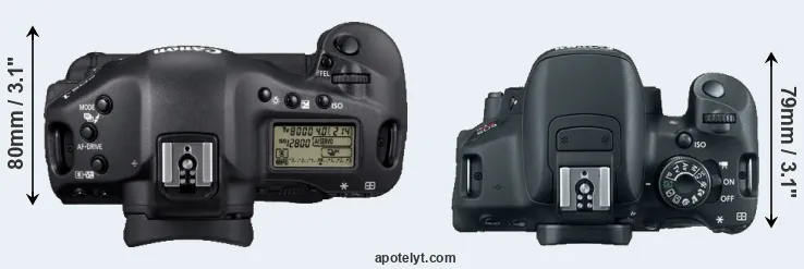 Compare 1D Mark IV versus 700D top