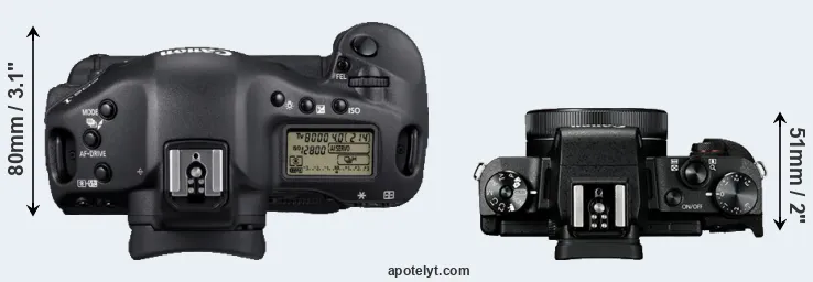 Compare 1D Mark IV versus G1X Mark III top