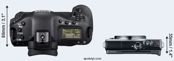Compare 1D Mark IV versus M100 top