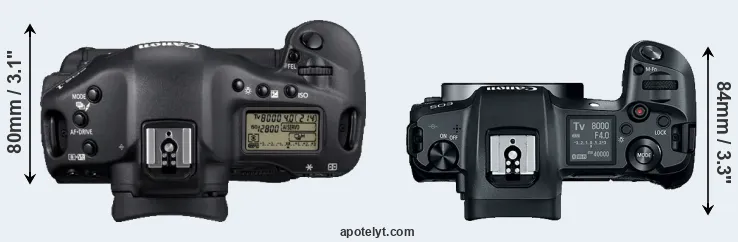 Compare 1D Mark IV versus Canon R top