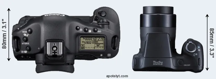 Compare 1D Mark IV versus SX410 top