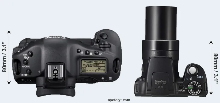 Compare 1D Mark IV versus SX510 top
