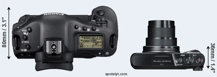Compare 1D Mark IV versus SX720 top