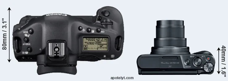 Compare 1D Mark IV versus SX740 top