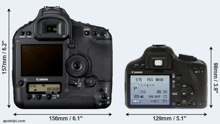 Comparison 1D Mark IV or T1i rear