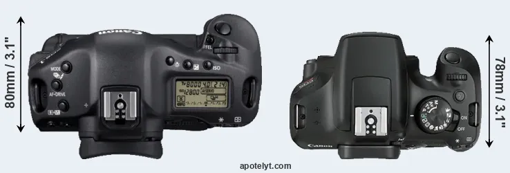 Compare 1D Mark IV versus T6 top