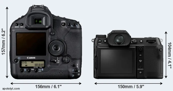 Comparison 1D Mark IV or GFX 100S rear