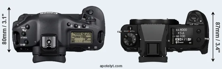 Compare 1D Mark IV versus GFX 100S top
