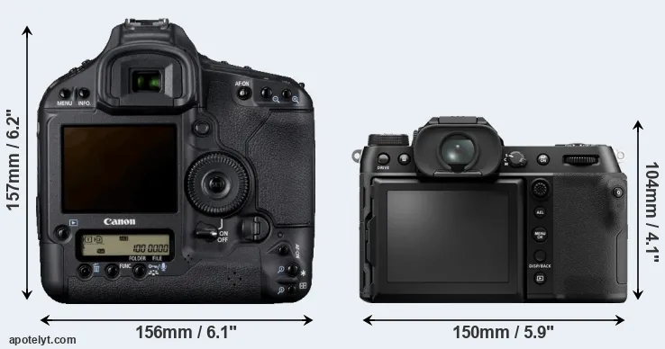 Comparison 1D Mark IV or GFX 50S II rear