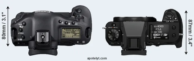 Compare 1D Mark IV versus GFX 50S II top