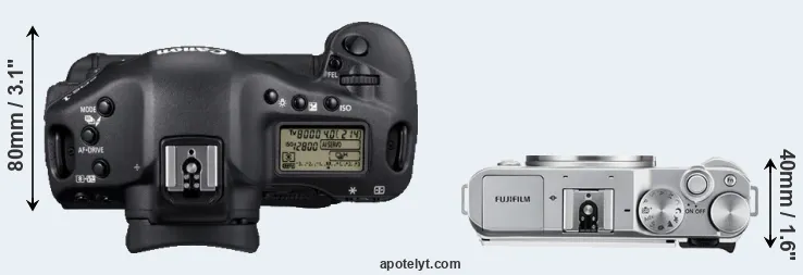 Compare 1D Mark IV versus X-A3 top