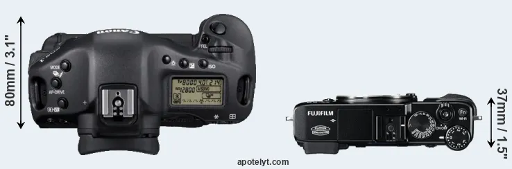 Compare 1D Mark IV versus X-E2 top