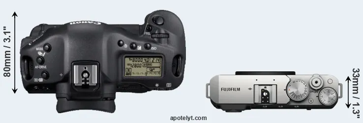 Compare 1D Mark IV versus X-E4 top