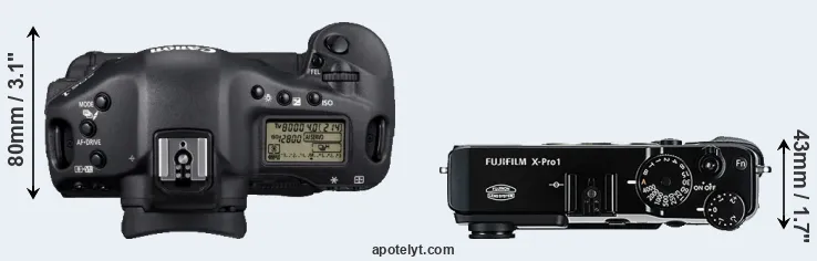 Compare 1D Mark IV versus X-Pro1 top