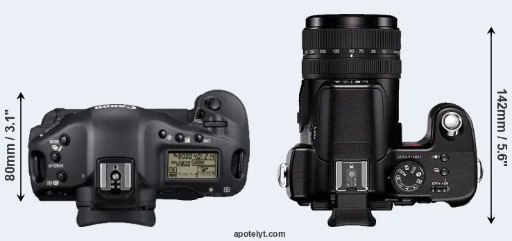 Compare 1D Mark IV versus V-LUX 1 top