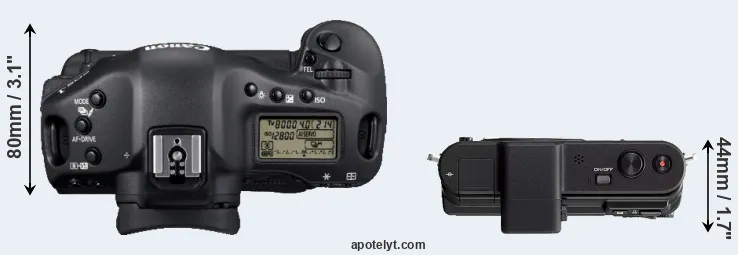 Compare 1D Mark IV versus V1 top