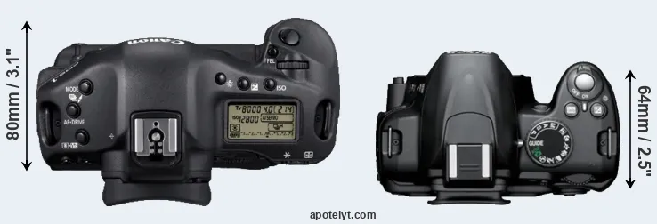 Compare 1D Mark IV versus D3000 top