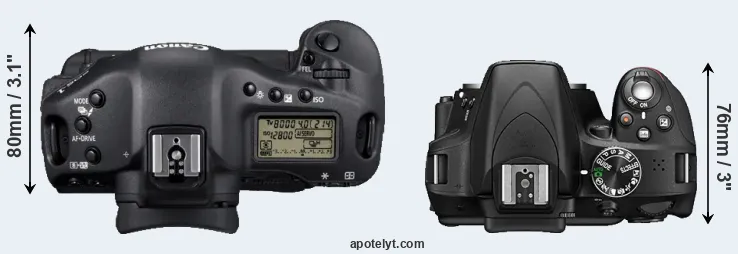 Compare 1D Mark IV versus D3300 top