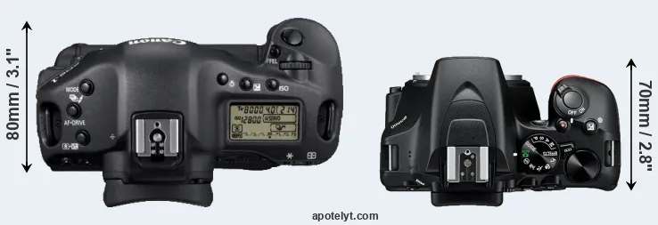 Compare 1D Mark IV versus D3500 top