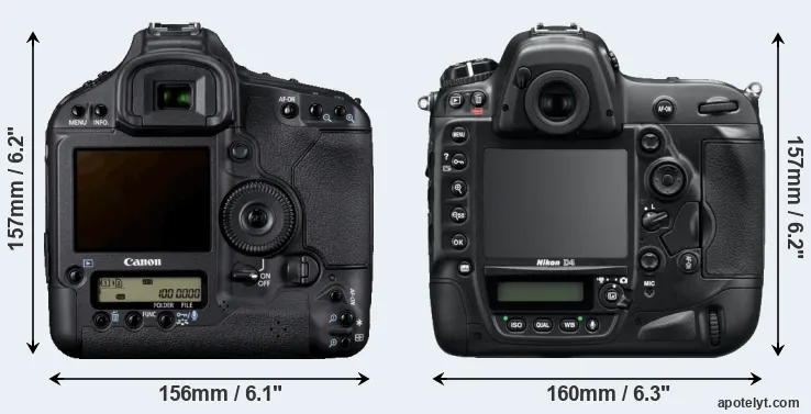 Comparison 1D Mark IV or D4 rear