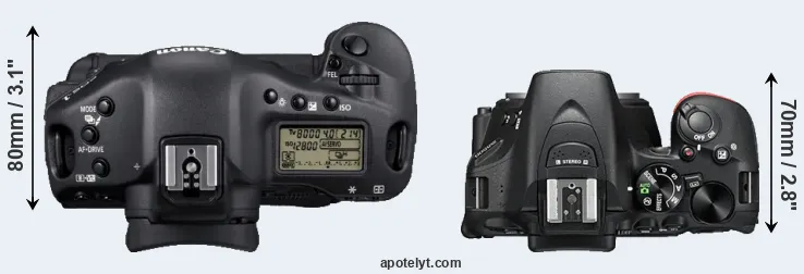 Compare 1D Mark IV versus D5500 top