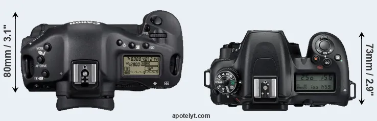 Compare 1D Mark IV versus D7500 top