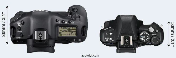 Compare 1D Mark IV versus E-450 top