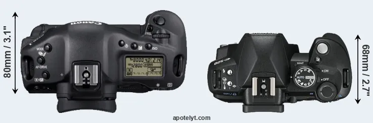 Compare 1D Mark IV versus E-520 top