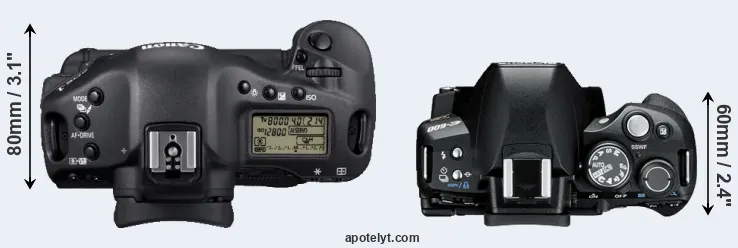 Compare 1D Mark IV versus E-600 top