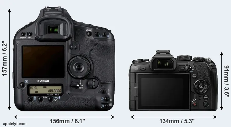 Comparison 1D Mark IV or E-M1 II rear