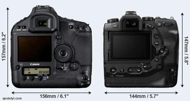 Comparison 1D Mark IV or E-M1X rear