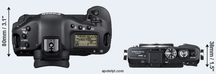 Compare 1D Mark IV versus E-PL7 top