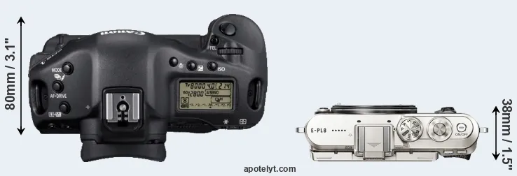 Compare 1D Mark IV versus E-PL8 top