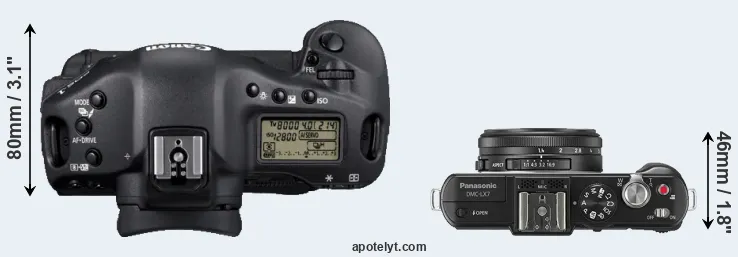 Compare 1D Mark IV versus LX7 top