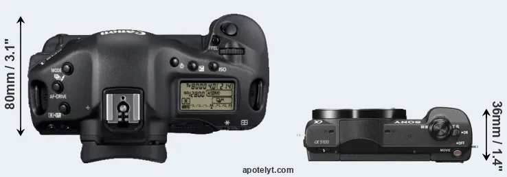Compare 1D Mark IV versus A5100 top