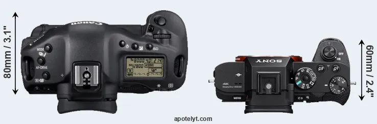 Compare 1D Mark IV versus A7S II top