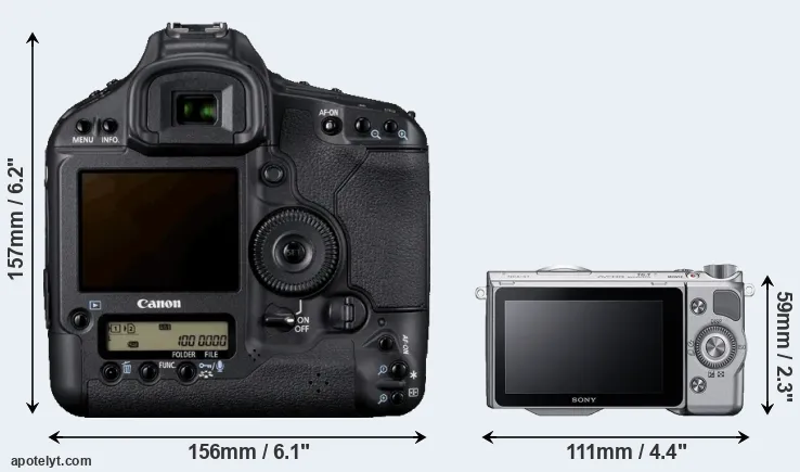Comparison 1D Mark IV or NEX-5T rear