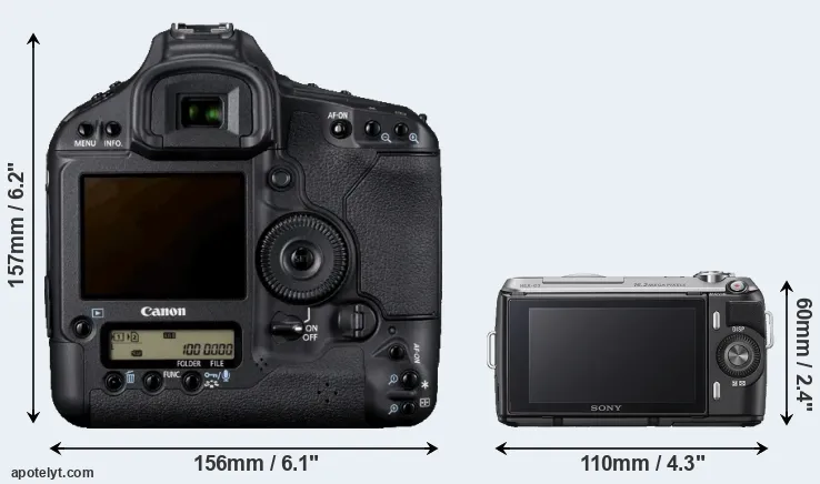 Comparison 1D Mark IV or NEX-C3 rear