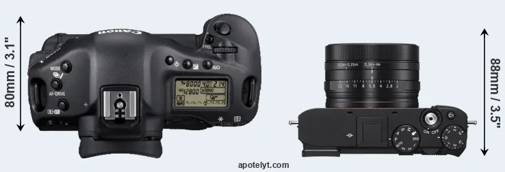 Compare 1D Mark IV versus RX1R III top