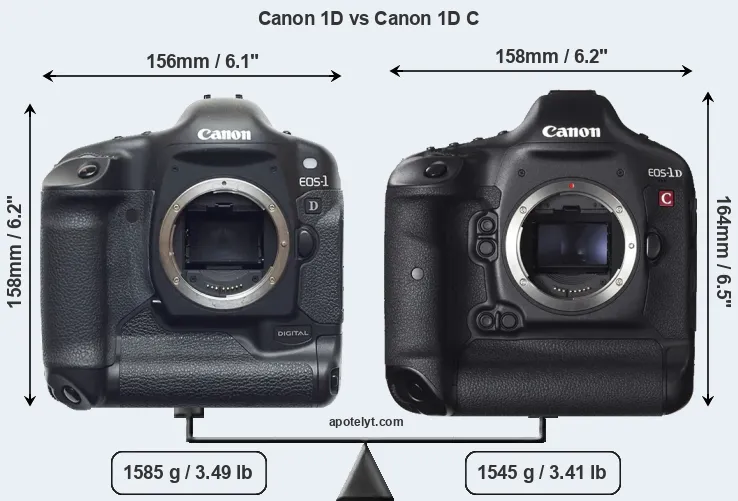 Size Canon 1D vs Canon 1D C