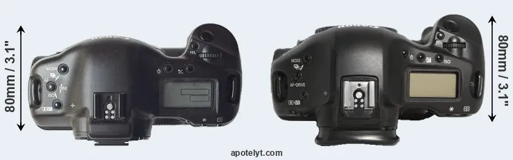 Compare 1D versus 1D Mark III top