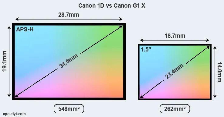 Canon 1D and Canon G1 X sensor measures