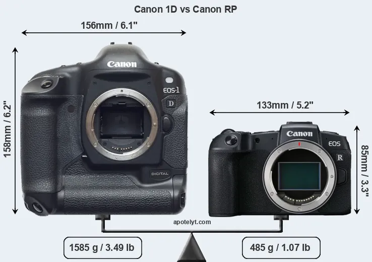 Size Canon 1D vs Canon RP