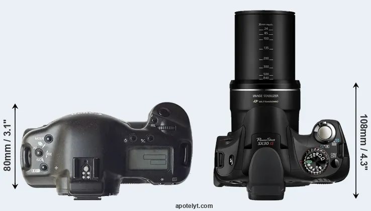 Compare 1D versus SX30 top