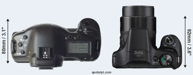 Compare 1D versus SX540 top