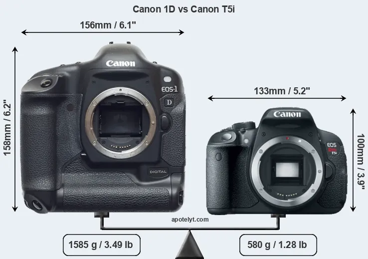 Size Canon 1D vs Canon T5i