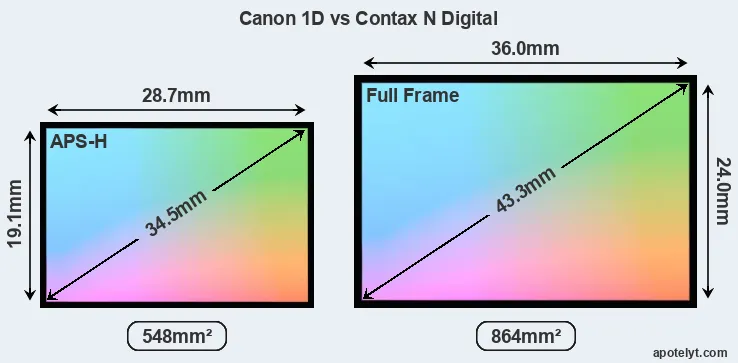 Canon 1D and Contax N Digital sensor measures