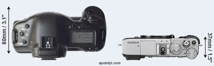 Compare 1D versus X-E2S top
