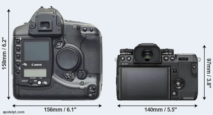 Comparison 1D or X-H1 rear