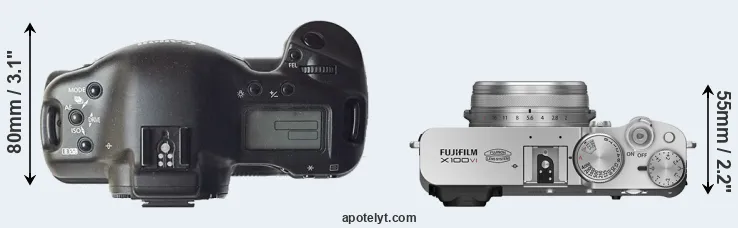 Compare 1D versus X100VI top